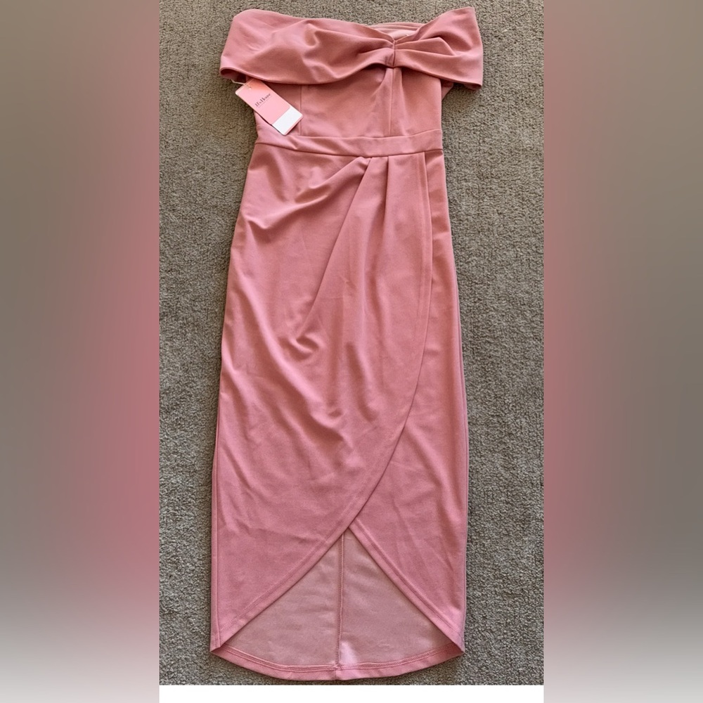 JJ's House Blush Pink Draped Dress